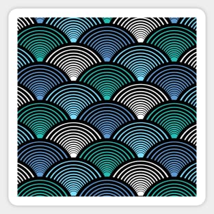 Art Deco Fans Blue Sticker